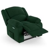 Poltrona Do Papai Reclinável Pietra Elétrica Led Fh9 Veludo Verde - Mpozenato