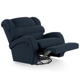 Poltrona Do Papai Reclinável Kalie Glider Giratória Fh9 Veludo Azul - Mpozenato