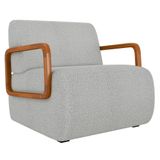 Poltrona Decorativa Orgânica Para Sala Belarus Z08 Boucle Cinza Claro - Mpozenato