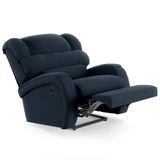 Poltrona Do Papai Reclinável Kalie Power Elétrica Usb Fh9 Veludo Azul - Mpozenato