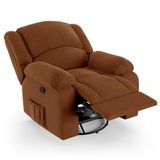 Poltrona Do Papai Reclinável Pietra Glider Giratória Massagem Fh9 Veludo Terracota - Mpozenato