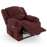 Poltrona Do Papai Reclinável Pietra Elétrica Led Massagem Fh9 Veludo Vinho - Mpozenato