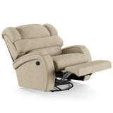 Poltrona Do Papai Reclinável Kalie Glider Giratória Usb Fh9 Linho Bege - Mpozenato