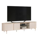 Rack Bancada De Tv 75 Pol 241cm Ariane D04 Off White/dourado - Mpozenato