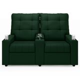 Poltrona De Cinema Reclinável 2 Lugares Baú Usb Mallie Fh9 Veludo Verde - Mpozenato