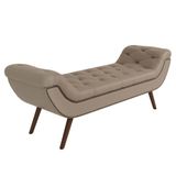 Puff Recamier Calçadeira 140 Cm Pés Palito Madeira Vêneto Z37 Linho Bege - Mpozenato