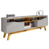 Rack Bancada Para Tv 75 Pol 180cm Rita Off/naturalle B02 - Mpozenato