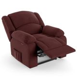 Poltrona Do Papai Reclinável Pietra Power Touch Usb Fh9 Veludo Vinho - Mpozenato
