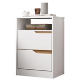 Mesa De Cabeceira 2 Gavetas Sole Flex Branco/freijó - Albatroz