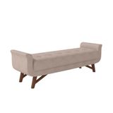 Puff Recamier Calçadeira 140cm Base Madeira Neville Z37 Linho Areia - Mpozenato