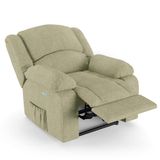 Poltrona Do Papai Reclinável Pietra Elétrica Led Massagem Fh9 Linho Bege - Mpozenato