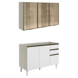 Armario Aereo Vidro Balcao Pia Mdf Kali Bianco Toq Branco Uv Nicioli