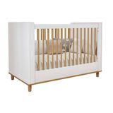 Berço Infantil Cupcake 2 Em 1 Branco/nature - Permóbili Baby