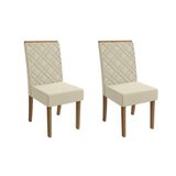 Cadeira Sala De Jantar Verbena 2cad133 Madeirado Kit 2 Un Canela/linho Bege Argila - Kappesberg