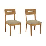 Cadeira Sala De Jantar Lila 2cmm011ca Premium Madeira Maciça Kit 2 Un Carvalho/boucle Bege - Kappesberg