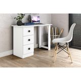 Mesa De Computador Msm 436 C/ 3 Gavetas Branco - Movelbento