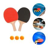 Kit Ping Pong Tênis De Mesa Com 2 Raquetes E 3 Bolinhas