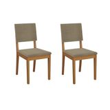 Cadeira Sala De Jantar Dora 2cmm010ca Premium Madeira Maciça Kit 2 Un Carvalho/boucle Bege Fendi - Kappesberg