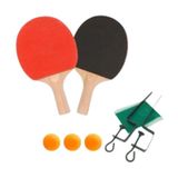 Kit Ping Pong Tênis De Mesa Com 2 Raquetes Rede E 3 Bolinhas
