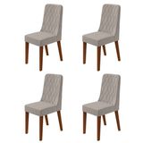 Conjunto Para Sala De Jantar 4 Cadeiras Estofadas Luar Frassino/liso Capuccino