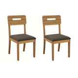 Cadeira Sala De Jantar Lila 2cmm011ca Premium Madeira Maciça Kit 2 Un Carvalho/boucle Chocolate - Kappesberg