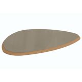 Tampo Mesa Sala De Jantar Madeirado C/ Vidro Ta62 Orgânico Jantar/premium 135x105cm Freijo/bronze - Kappesberg