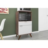 Paneleiro De Cozinha Retrô C/ 1 Porta E 1 Gaveta Rustico/branco - Movelbento