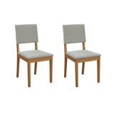 Cadeira Sala De Jantar Dora 2cmm010ca Premium Madeira Maciça Kit 2 Un Carvalho/boucle Cinza - Kappesberg