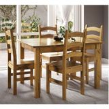 Conjunto Sala De Jantar Mesa Retangular 120cm E 4 Cadeiras Em Madeira Maciça Napoli Espresso Móveis Nogueira