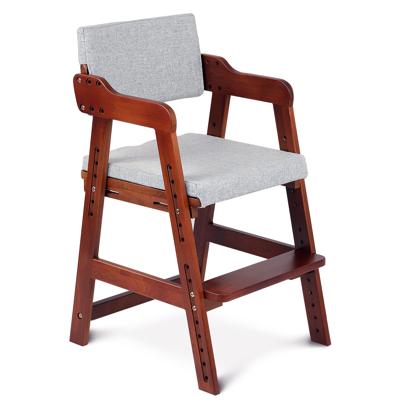 Cadeira Alta De Madeira Ezebaby Para Crianças E Adolescentes Castanho-castanha