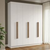 Guarda-roupa Casal 6 Portas Batentes Branco/branco/rustic Venus Madesa