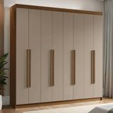 Guarda-roupa Casal 8 Portas Batentes Rustic/crema/rustic Venus Madesa
