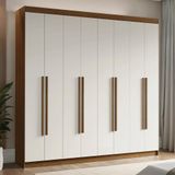 Guarda-roupa Casal 8 Portas Batentes Rustic/branco/rustic Venus Madesa
