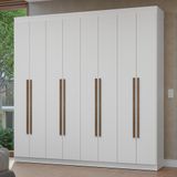 Guarda-roupa Casal 8 Portas Batentes Branco/branco/rustic Netuno Madesa