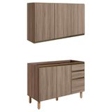 Armario Aereo Balcao Pia 120 Cm Mdf Kali Carvalho Toq Carvalho
