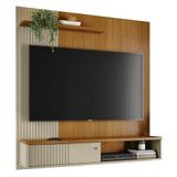 Painel Suspenso Tv 65 Pol 1p 160 Cm Aurora Cumaru Opala Madetec Cumaru Opala