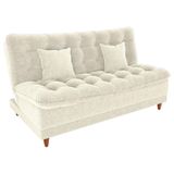 Sofa Cama 2 Lugares 185 Cm Duda Tecido Boucle F492 Natural Milani Store Natural