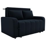 Sofa Cama 2 Lugares 138 Cm Amora Veludo Inca E451 Preto Milani Store Preto