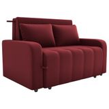 Sofa Cama 2 Lugares 138 Cm Amora New Veludo E432 Vermelho Milani Store Vermelho