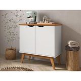 Buffet Patrimar 2 Portas Prism Branco Acetinado/cinamomo