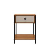 Mesa Mesinha De Cabeceira Estilo Industrial Gaveta Prateleira Mesa De Apoio Sofisticado Decorativo
