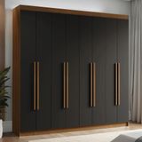 Guarda-roupa Casal 8 Portas Batentes Venus Madesa Rustic/preto