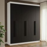 Guarda-roupa Casal 6 Portas Batentes Venus Madesa Branco/preto