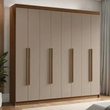 Guarda-roupa Casal 8 Portas Batentes Venus Madesa Rustic/crema
