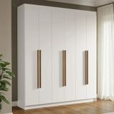 Guarda-roupa Casal 6 Portas Batentes Venus Madesa Branco/rustic