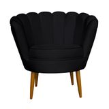 Poltrona Petala Para Sala Tv E Recepção - Leo Decor Preto