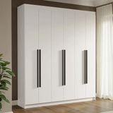Guarda-roupa Casal 6 Portas Batentes Venus Madesa Branco/preto