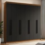 Guarda-roupa Casal 8 Portas Batentes Venus Madesa Rustic/preto