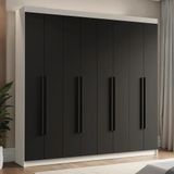 Guarda-roupa Casal 8 Portas Batentes Venus Madesa Branco/preto