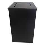 Lixeira Quadrada Inox Preto Fosco 50 Litros Basculante.
